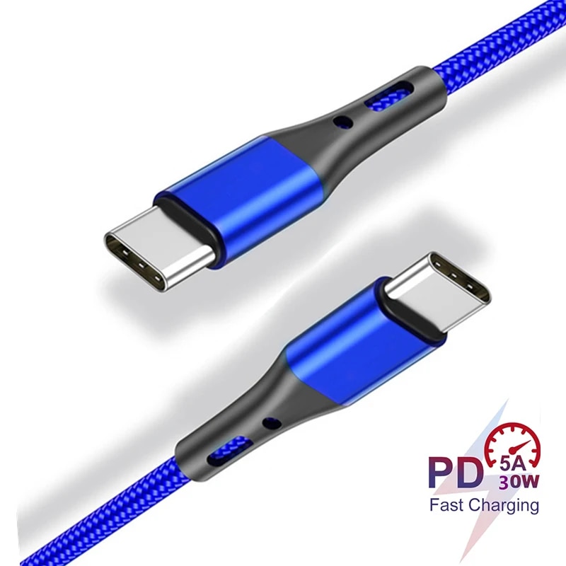 25cm/1m/2m Long USB Type C C to C PD Fast Charging Cable For LG Q61 Stylo 6 Style 3 Q51 W10 Alpha K41S Realme 6s X50 Pro Redmi