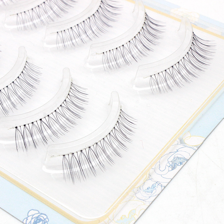 014 Japanese New Product Sharpened False Eyelashes Natural Cross Short Five Pairs False eyelash. 