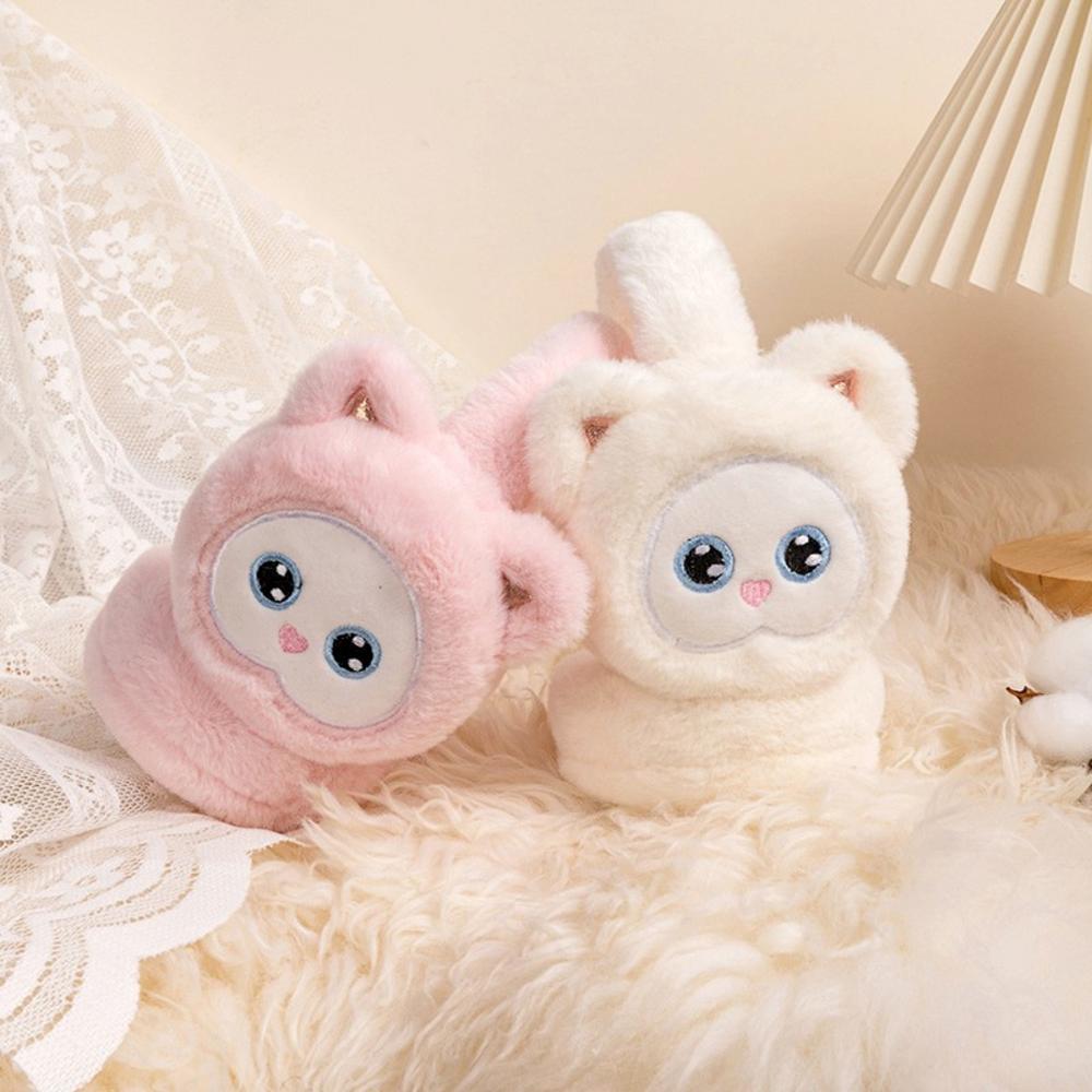 Autumn Winter Warm Ear Muffs Cartoon Cute Cat Shape Lovely Plush