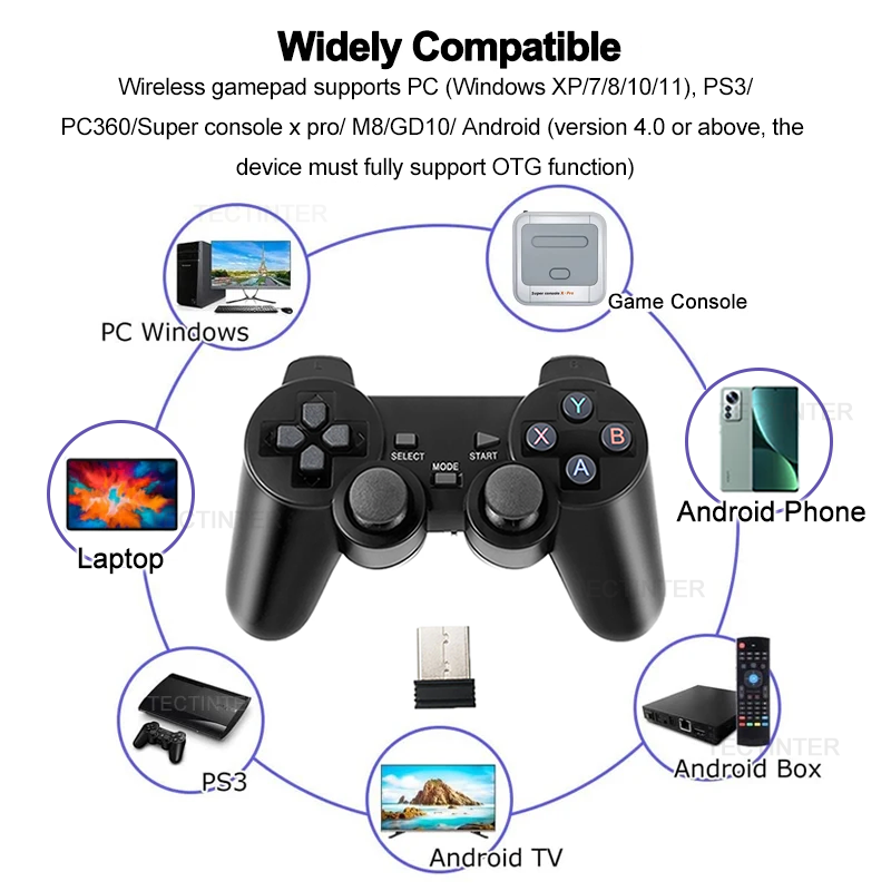 2.4G Wireless Game Controller For PS3 Remote Gamepad Joystick For Android Phone/TV Box/M8/GD10 Controle for PC/ Super Console X. 
