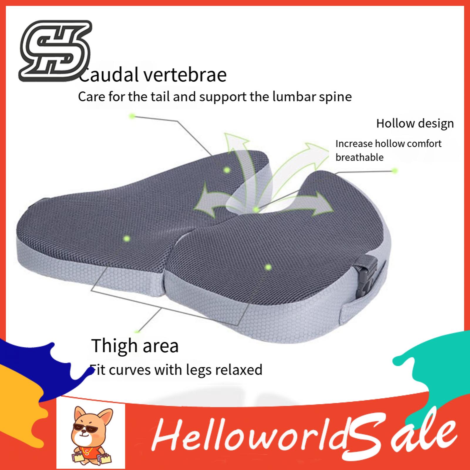 Air Flow Promoting Seat Cushion Memory Foam Hemorrhoid Seat Cushion for Office Car Travel Posture Support U-shaped Design Seat Cushion for Proper Posture. 