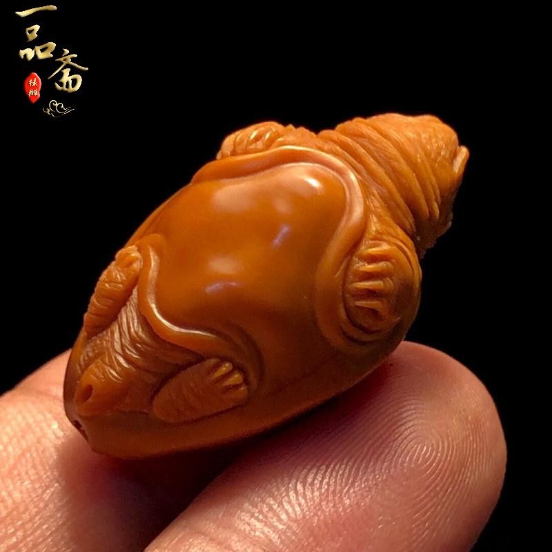 Fujia Tianxia Olive Nut Single-Turtle Pendant Carving Stone Carving Bracelet Beads Handheld Artsy Object. 