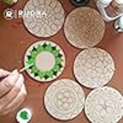 Mandala Round Cut Out 1 pic Marked Wooden MDF Boards Art and Craft Painting Cutout DIY Work Work Home, Decor Artistic (10 * 10 Inch). 