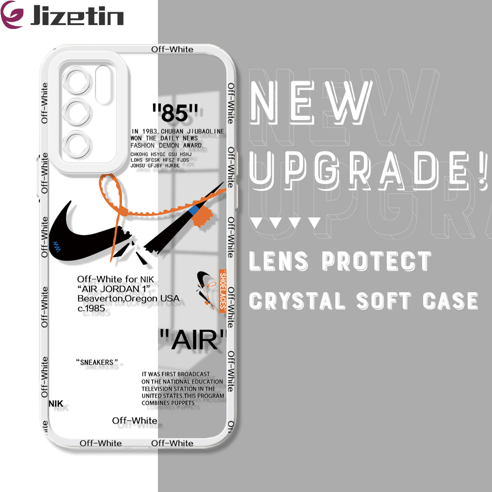 Jizetin for OPPO A16 Back Cover Crystal Transparent Sport Series Full Camera Angle Eye Cover Soft Protect Phone Cases