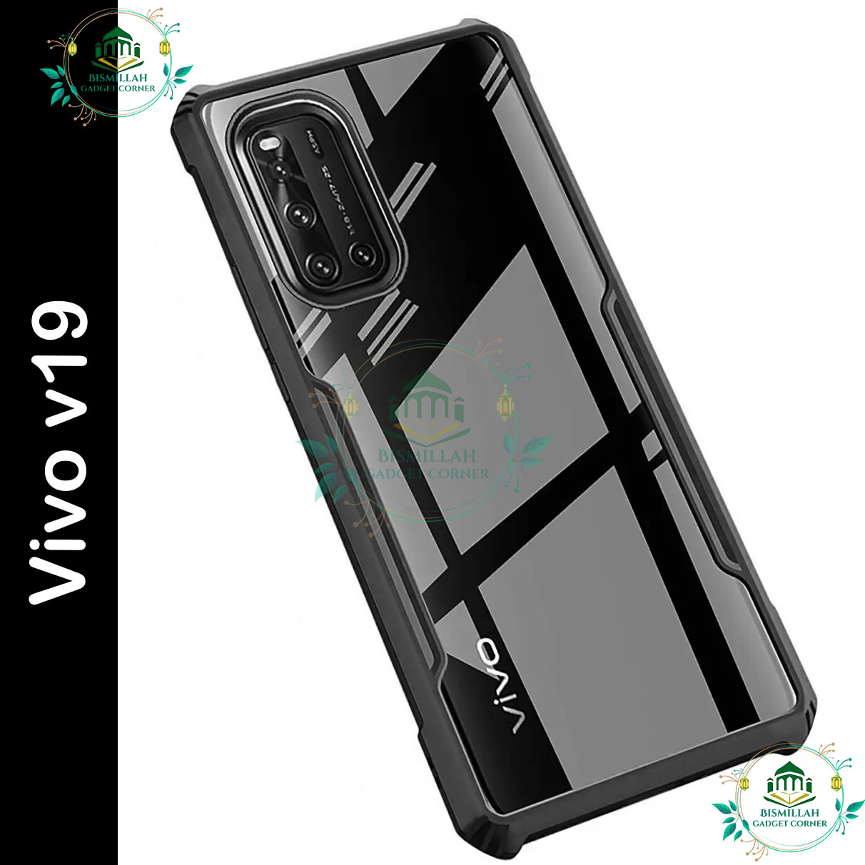 Premium Back Case for Vivo v19 Transparent Hybrid Hard PC Back