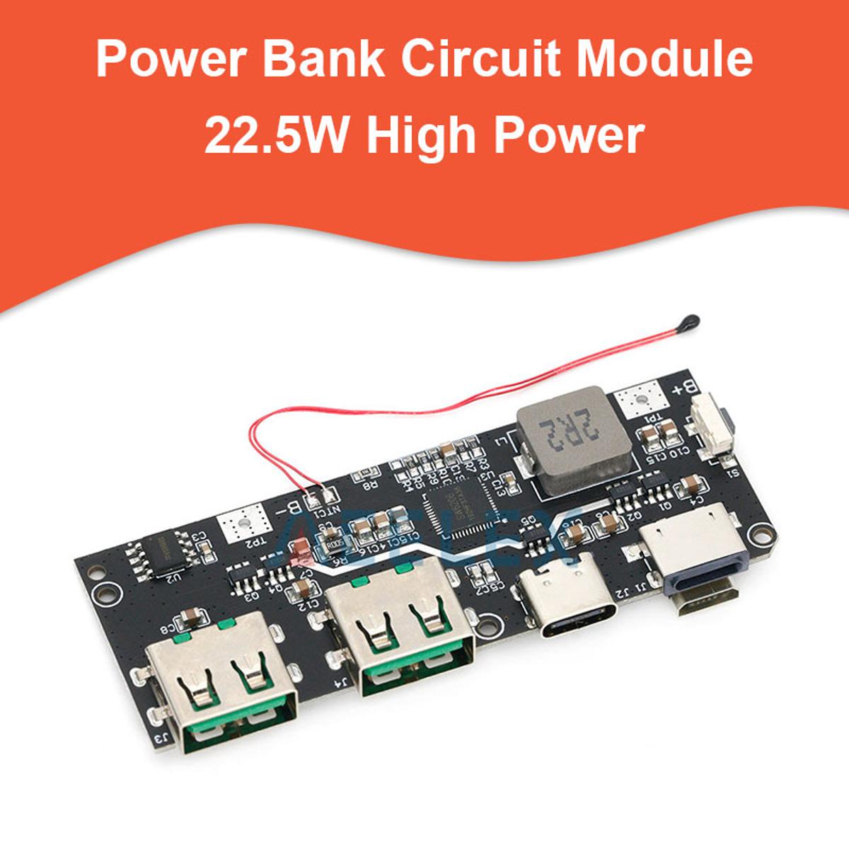 QC4.0 QC3.0 LED Dual USB 5V 4.5A 22.5W Micro/Type-C USB Mobile Power Bank 18650 Charging Module Temperature / Circuit Protection