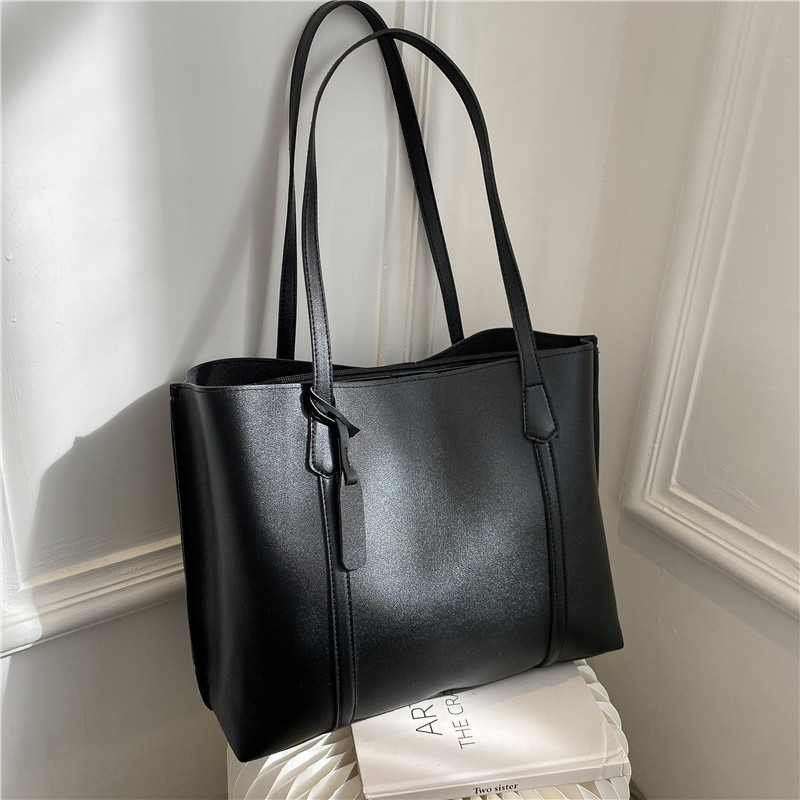 Autumn and Winter Big Bag Women's 2021 New Korean Version Trendy Simple Large Capacity Soft Leather Tote Bag Casual and Versatile Shoulder Bag