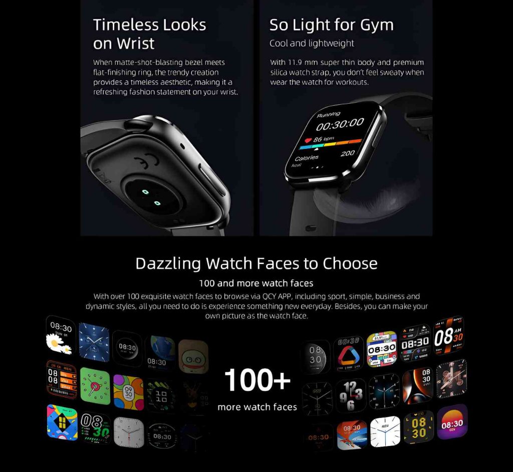 QCY Watch GS Bluetooth Calling Smartwatch. 