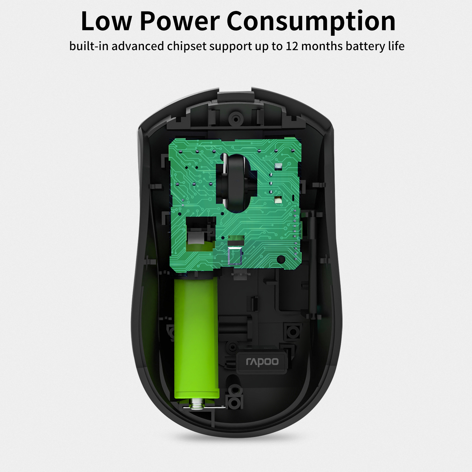 Rapoo 7200M Multi-Mode Wireless Mouse Noiseless Bluetooth Mouse 1600DPI Bluetooth 3.0/4.0 RF 2.4GHz for Three Devices Connect. 