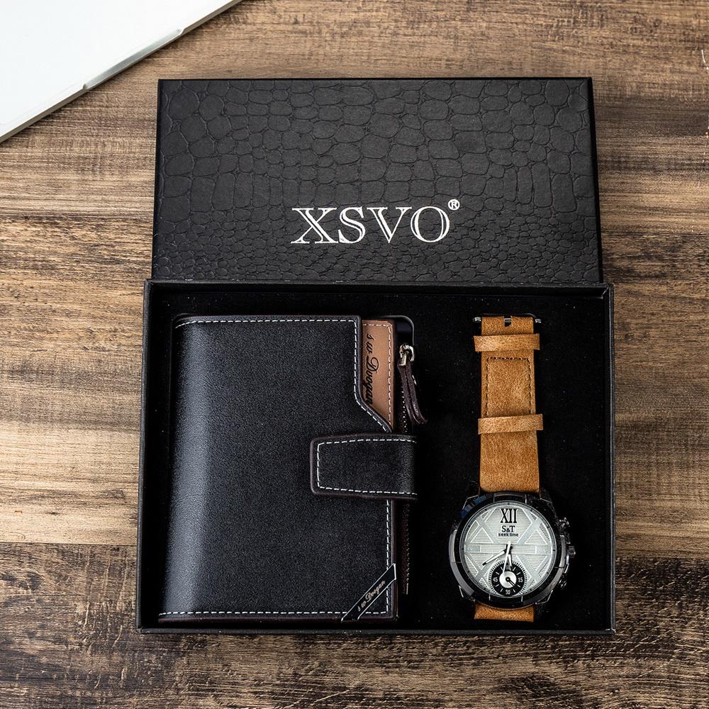mens watch and wallet gift set