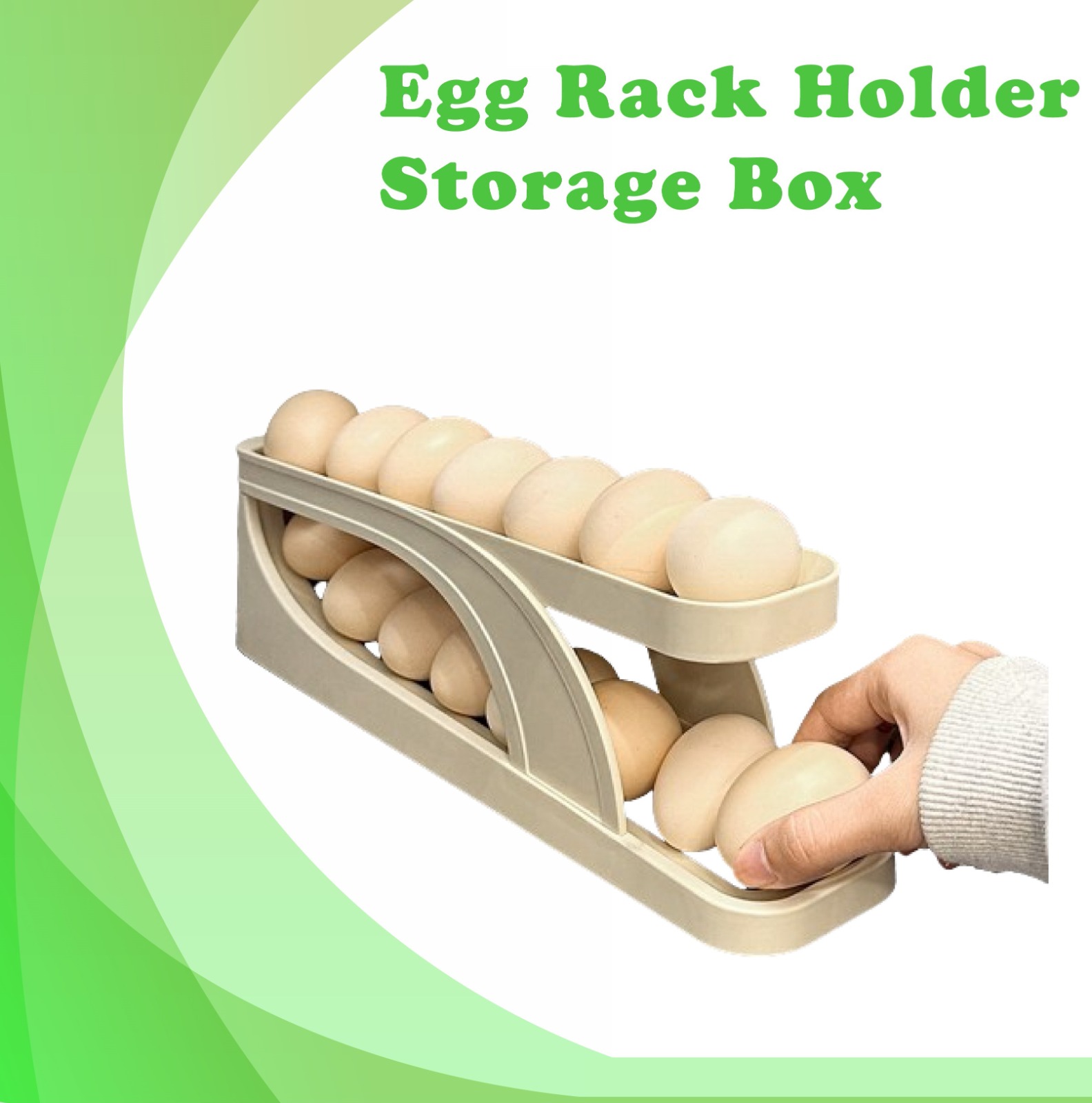 Automatic Roll-Down Double-Layer Egg Organizer, Automatic Scrolling Egg Dispenser Holder Storage Box Container Refrigerator for Refrigerator Kitchen Cabinet-1pcs-Best Rate. 