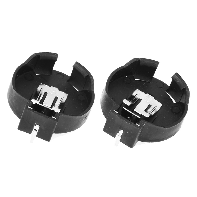 6 Pcs CR2450 Coin Cell Button Battery Socket Holder Case 2 Pins Black