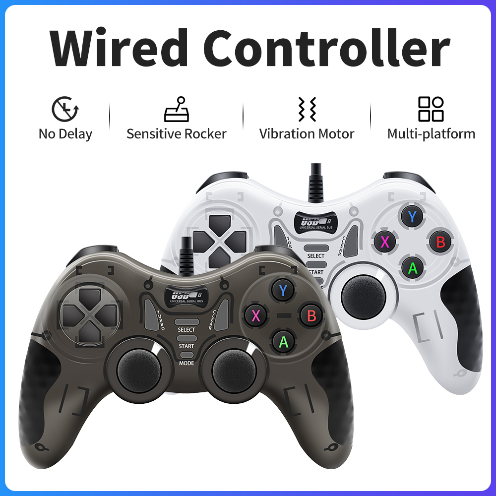 Wired Game Controller With 360° 3D Joystick For Android TV Box/Game Console/Steam/Laptop Gamepad With Vibration Turbo Function