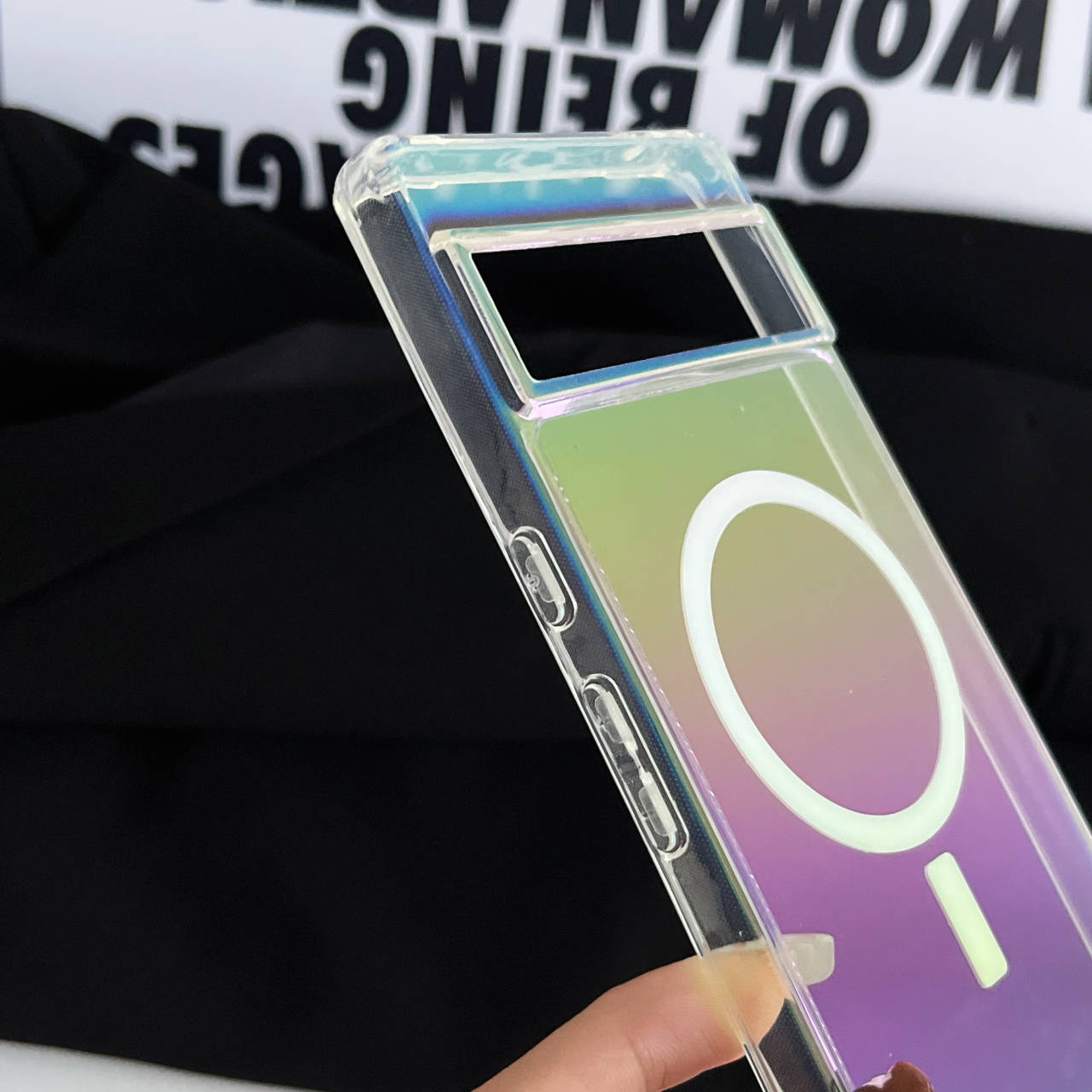 For Google Pixel 8 7 Pro 7A 5G Magsafe Case Laser Gradient Transparent Magnetic Wireless Charging Silicone Shockproof Hard Cover. 