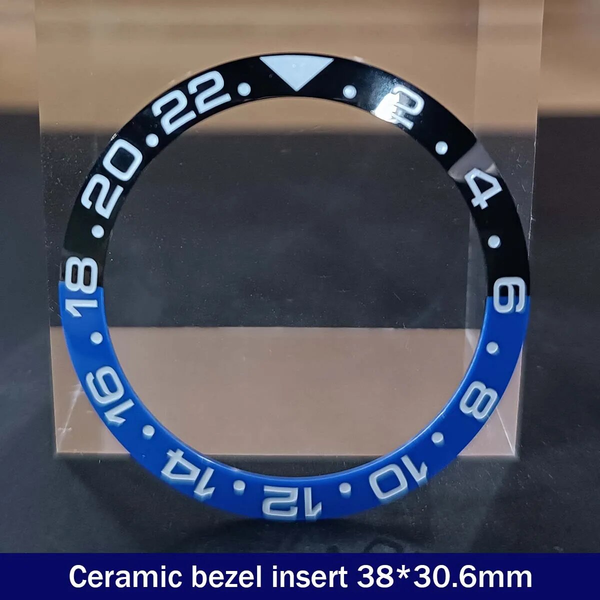 Sloping 38mm*30.6mm Ceramic Bezel GMT and Diving watch Insert For 40mm Mens Watch Replace Watch Face Watch Bezel Inserts. 