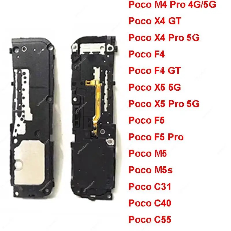 Loudspeaker Sound For Xiaomi Poco C31 C40 C50 C51 C55 X5 F5 M5 M5S M4 Pro 4G 5G Loud Speaker Buzzer Ringer Flex Repair Parts