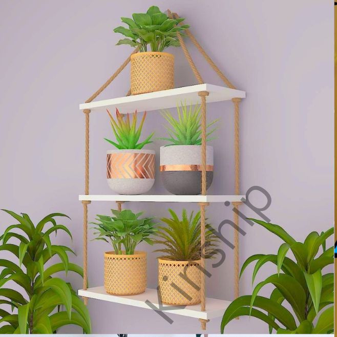 1 Pcs Wall Hanging Rope Shelf .Room Decorative Craft Item Handmade 3