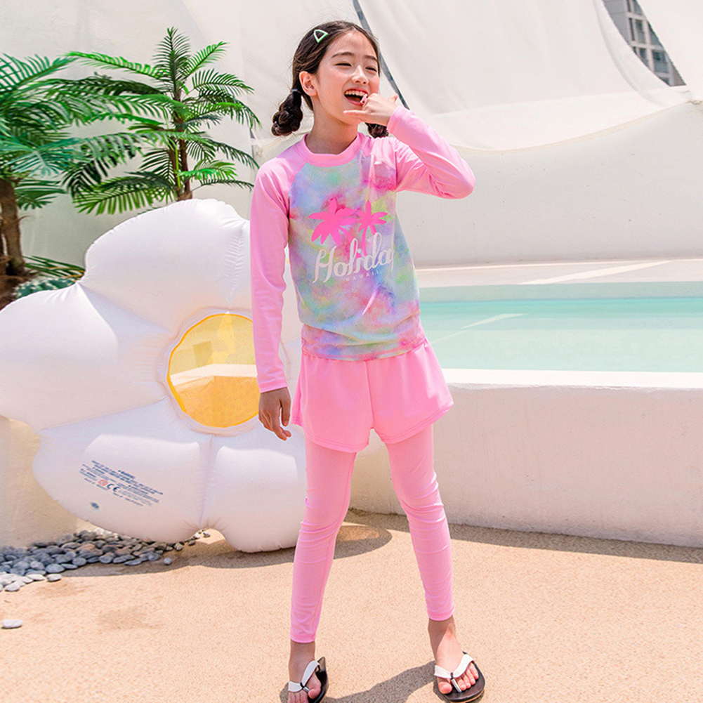 GC 2pcs Girls Swimsuit Long-sleeved 