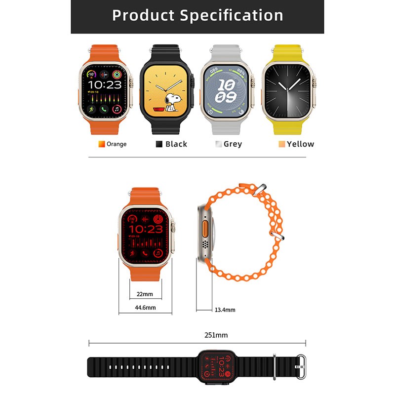 NEW Ultra 2 Smart Watch Men Sports Smartwatch Bluetooth  Call Magnetic Charging Watch 49mm Large Screen Smartwatch. 