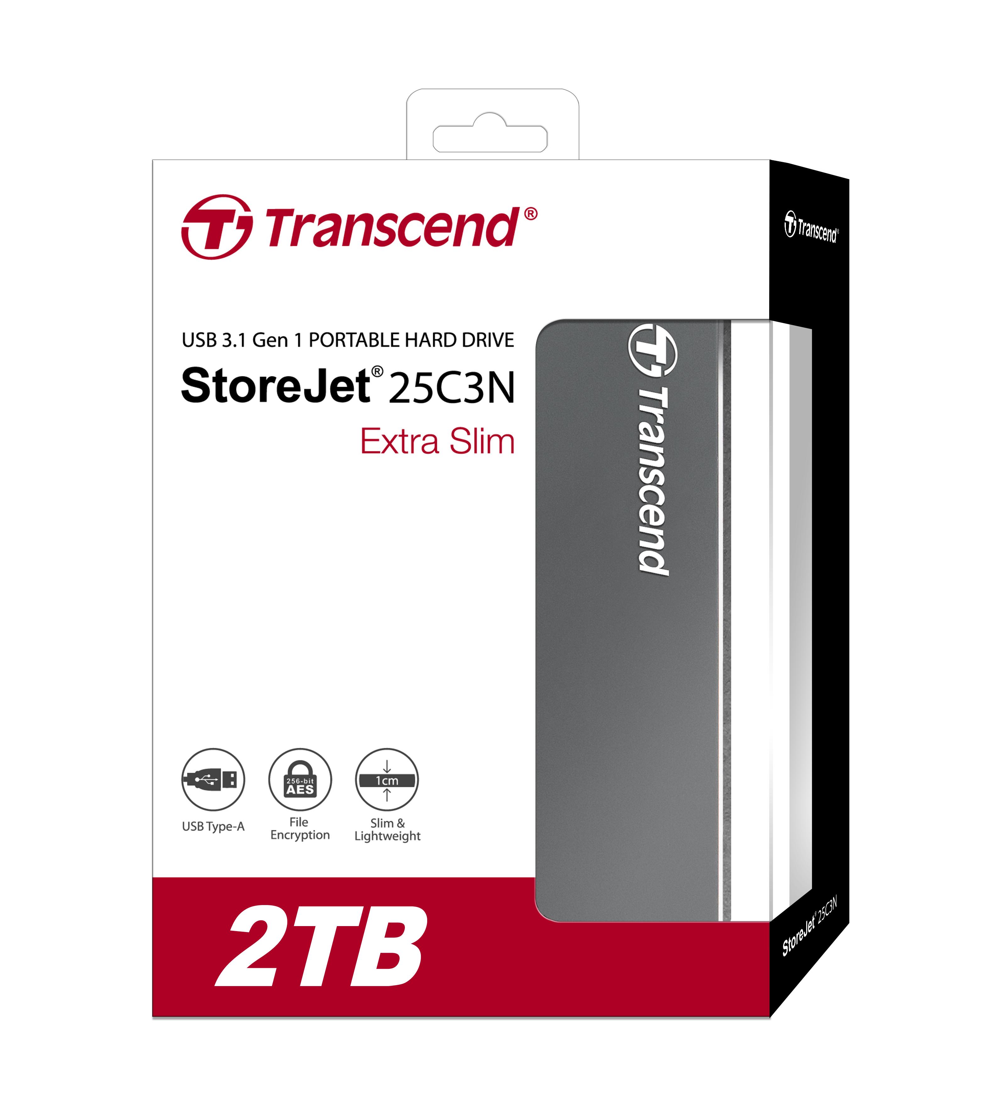Transcend 2TB StoreJet 25C3N Portable Hard Drives. 