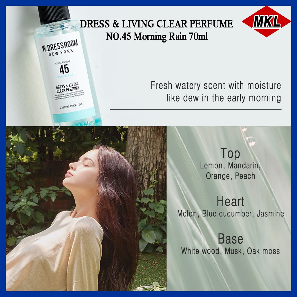 【W.DRESSROOM】 Season 2BTS Jungkook's FavoriteDRESS & LIVING CLEAR PERFUME - NO.97 April Cotton / NO.45 Morning Rain / NO.49 Peach Blossom / NO.11 White Soap / NO.34 Always happy. 