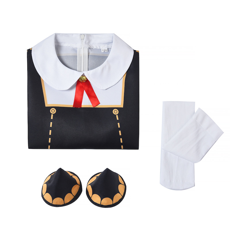 Anime Family Cosplay Costume for Girl Halloween Anya Forger Cosplay Uniform+Headwear+sock Suit For Ania Black Yellow Dress. 