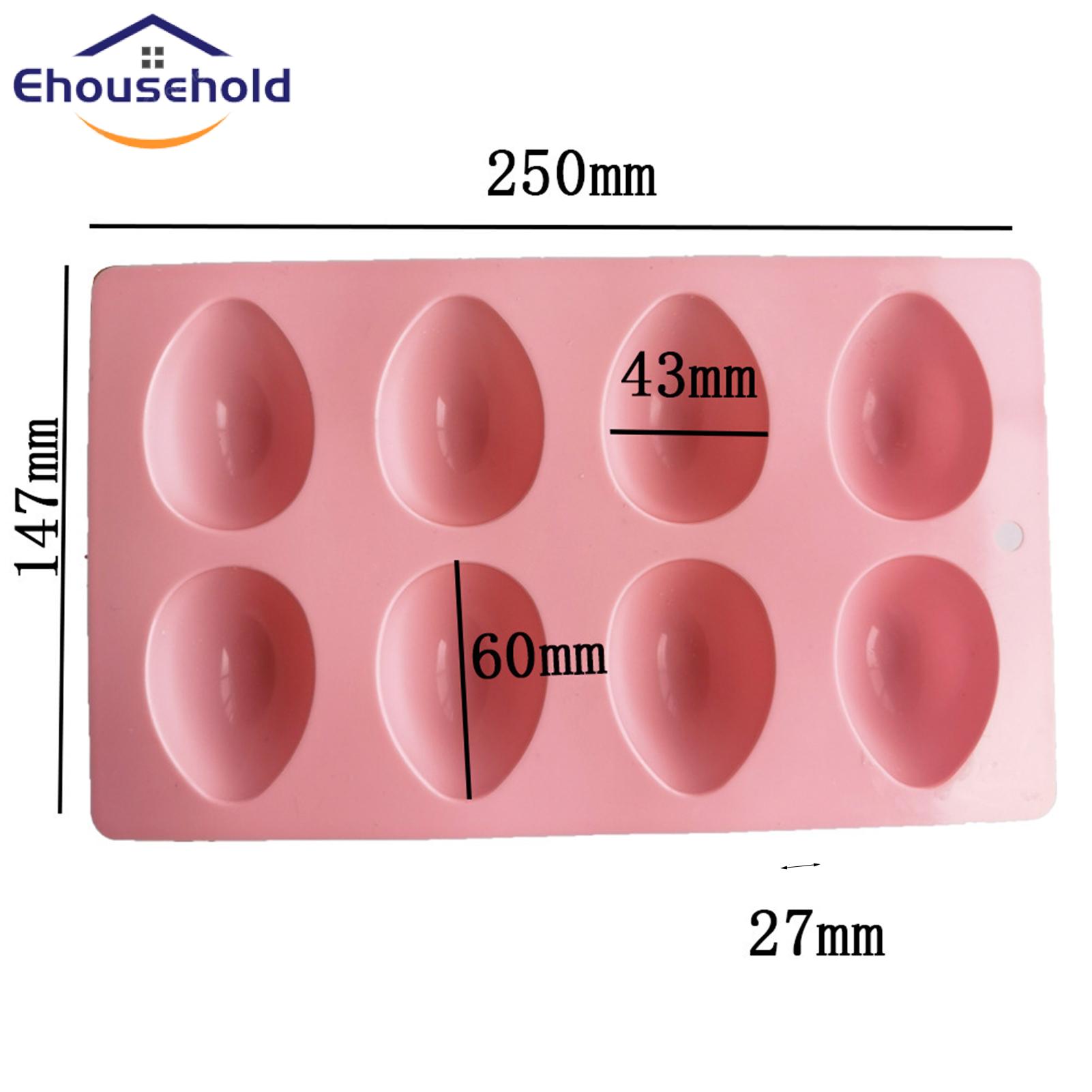 Cake Mold Reusable 8 Grids Easter Egg Shaped Silicone Mold. 