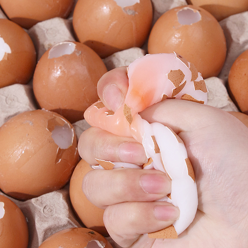 1PC Mini Silicone Egg Slow Rebound Decompression Prop TPR Simulated Explosion Shell Egg Stress Relief Squishy Fidget Toy. 