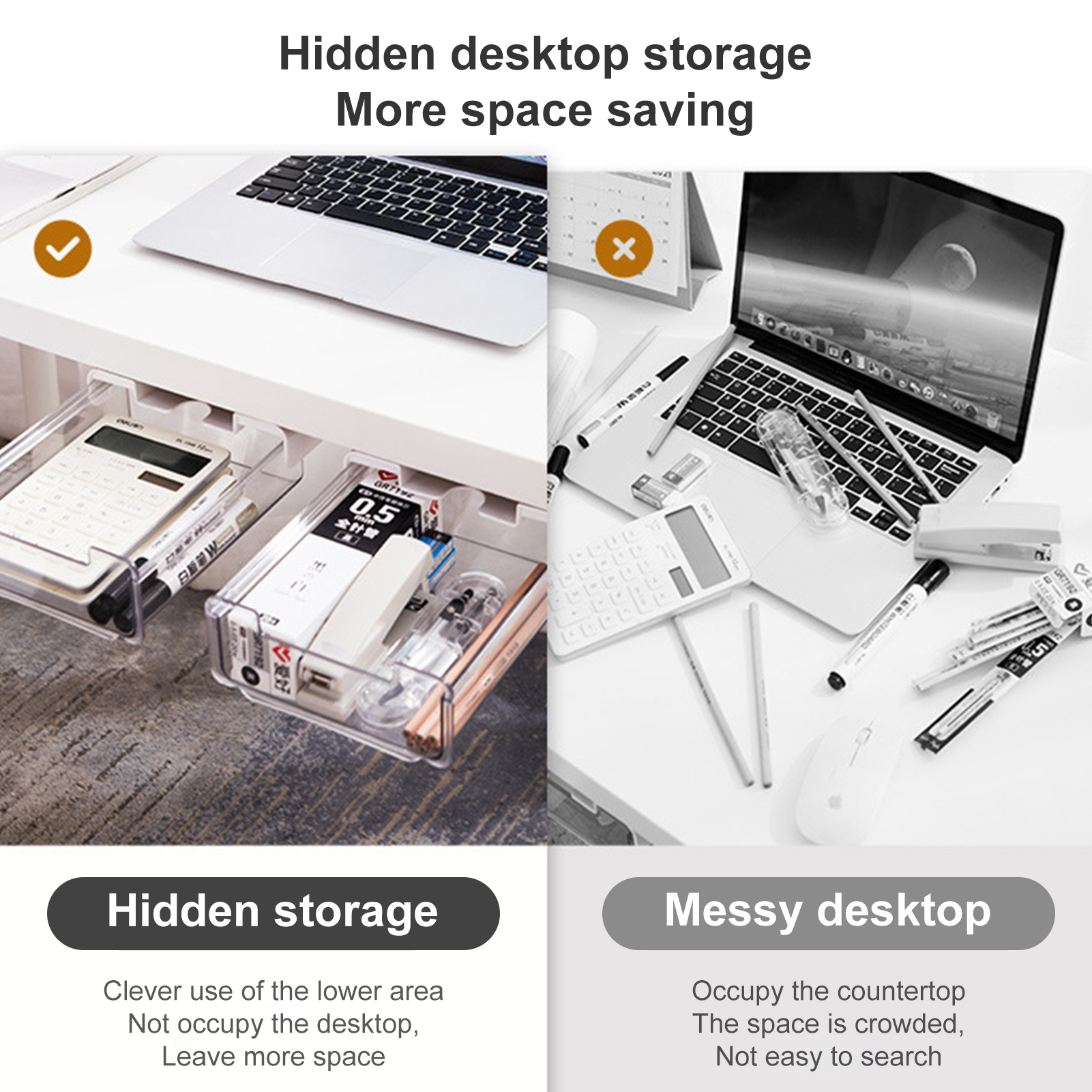 Storage Drawer Multi-purpose Under Desk Pull Out Style Storage Drawer. 
