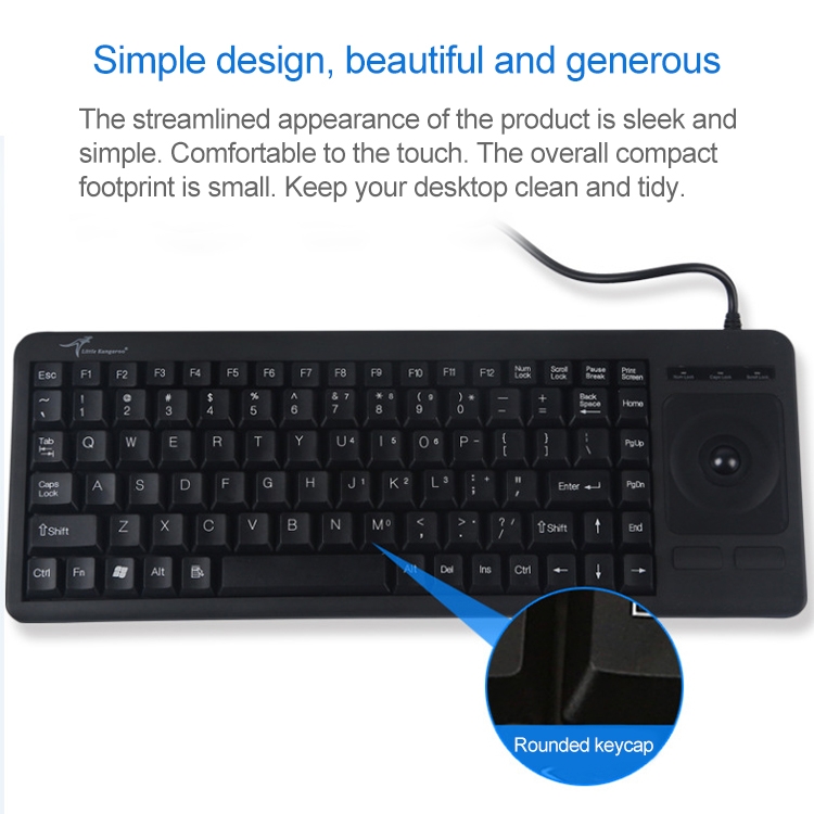 （COD Available)DS-8900 USB Interface Prevent Water Splashing Laser Engraving Character One-piece Wired Trackball Keyboard, Length: 1.5m. 