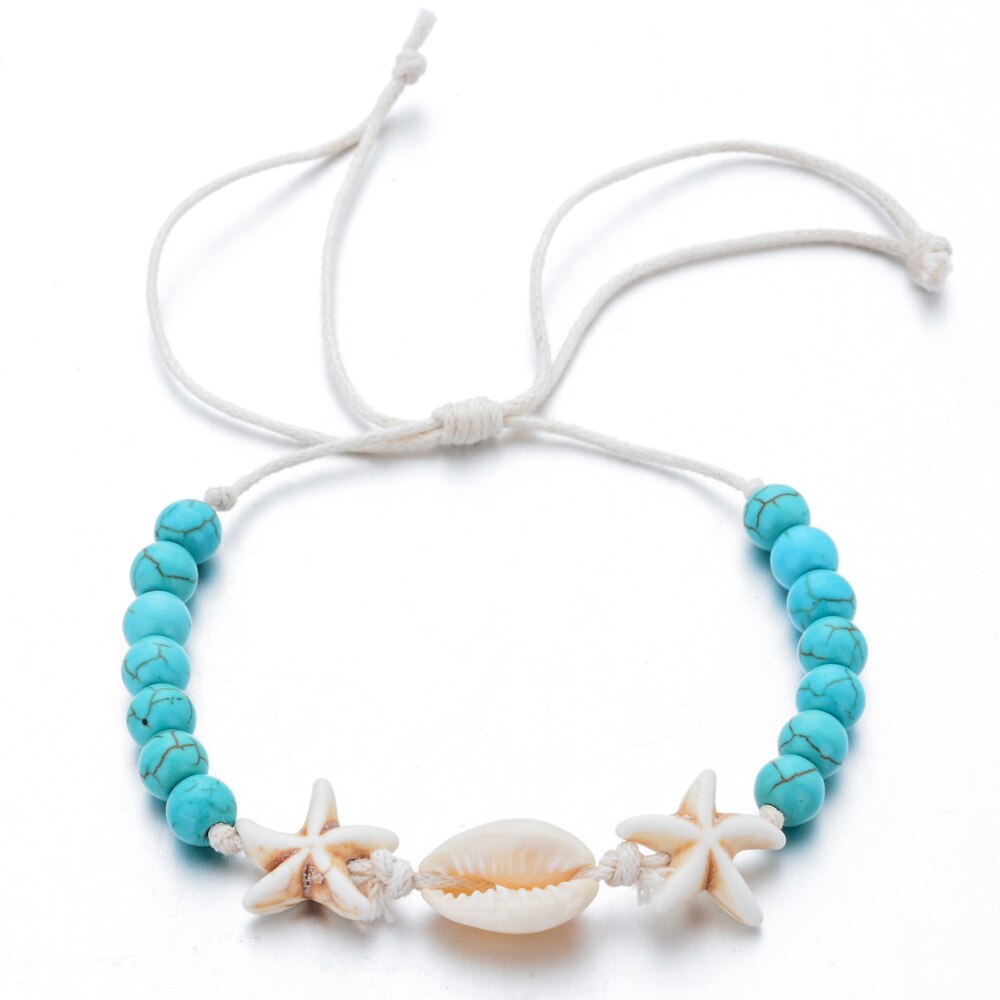 Summer Sea Shell Bracelet Fashion Beach Natural Seashell Handmade String Bracelets Bangles for Women Men Anklet Boho Jewelry. 