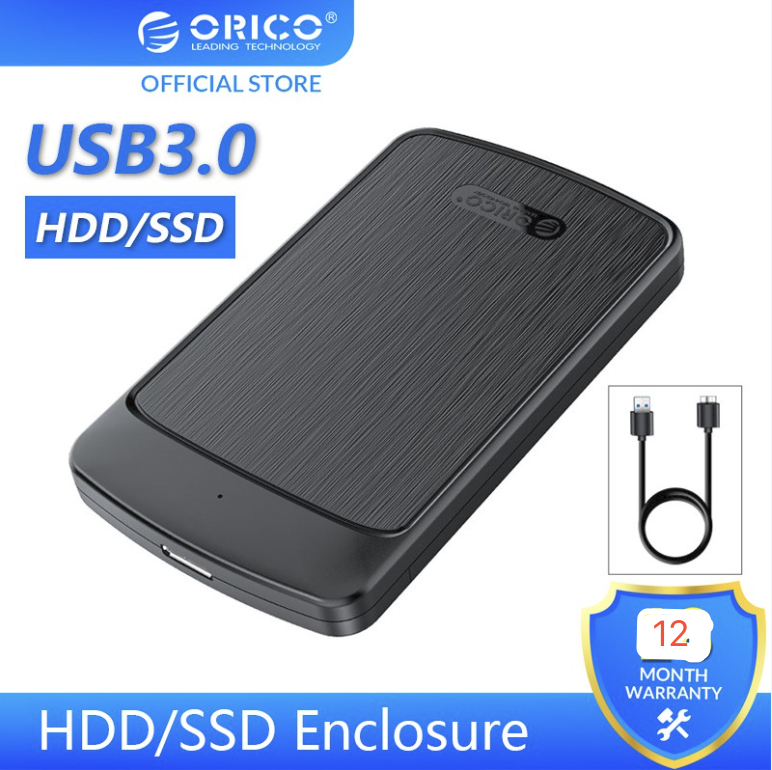 ORICO 2020U3 Plastic USB3.0 2.5 inch SATA SSD Hard Drive Case Support 4TB Mobile External HDD Enclosure Box High Speed