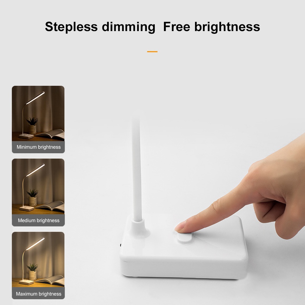 3 Modes Stepless Dimming Plug-in/USB Rechargeable Home LED Table Lamp Desk Light. 