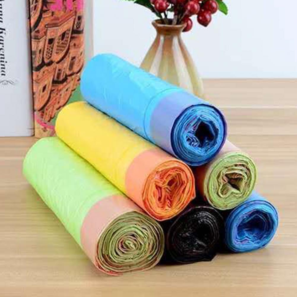 5 Rolls Garbage Bag Eco-friendly Good Load Capacity Trash Bag Disposable Drawstring Style Thickened Garbage Bags For Home. 
