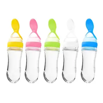 squeezing feeding bottle