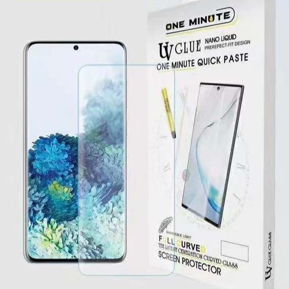 For Samsung Galaxy S25 Ultra One Minute UV Tempered Glass Screen Protector Full Adhesive UV Glue Curved Case Friendly Premium Protector with easy installation. 