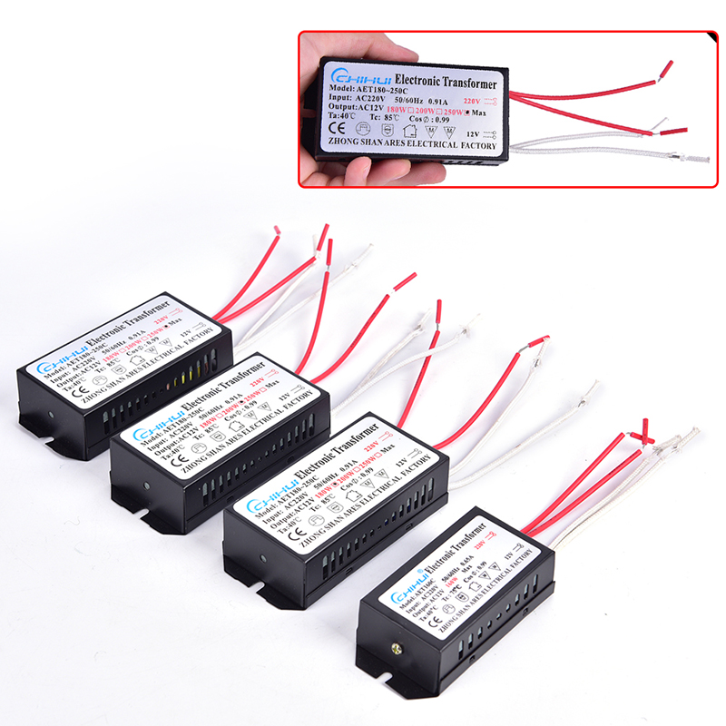 Electronic Transformer 160W/180W/200W/250W AC 220V to 12V Halogen Lamp