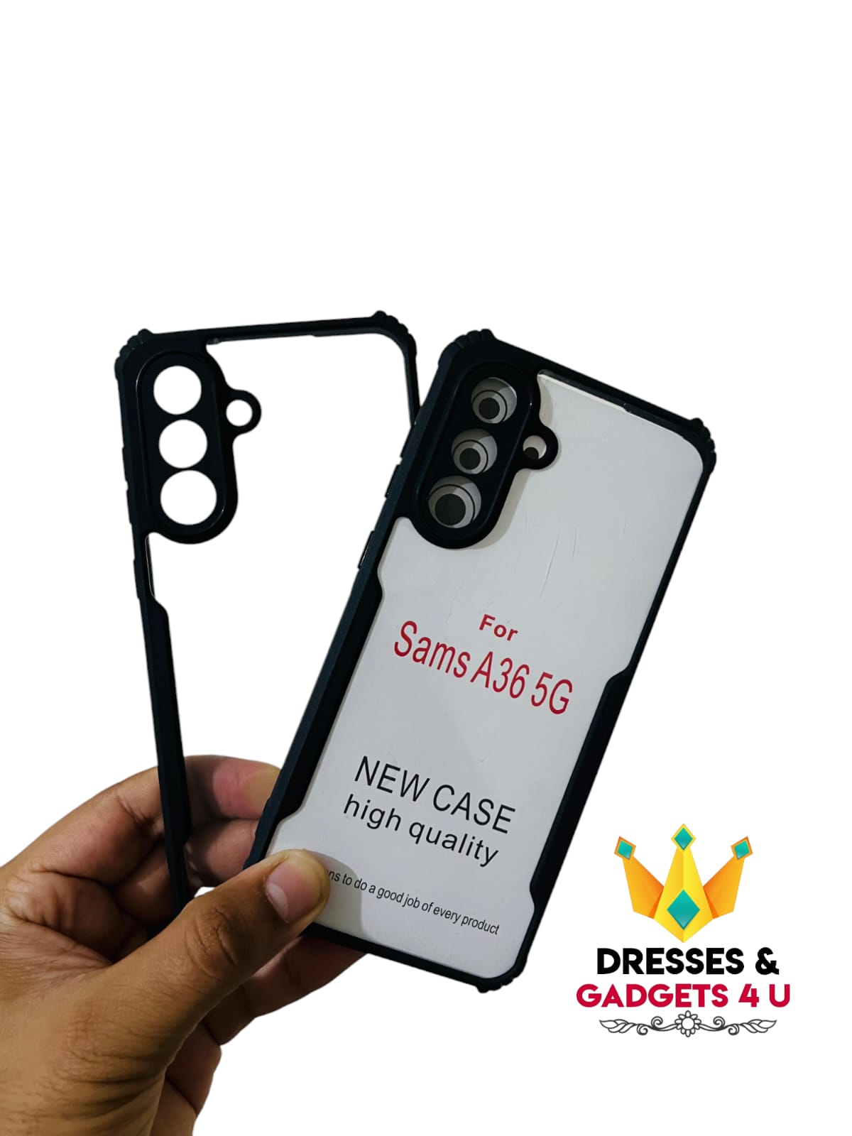 Shockproof Crystal Clear Back Cover Case for Samsung Galaxy A36 5g | 360 Degree Protection | Protective Design | Transparent Back Cover Case for 𝐒𝐚𝐦𝐬𝐮𝐧𝐠 𝐆𝐚𝐥𝐚𝐱𝐲 𝐀𝟑𝟔 𝟓𝐠 (Black Bumper)