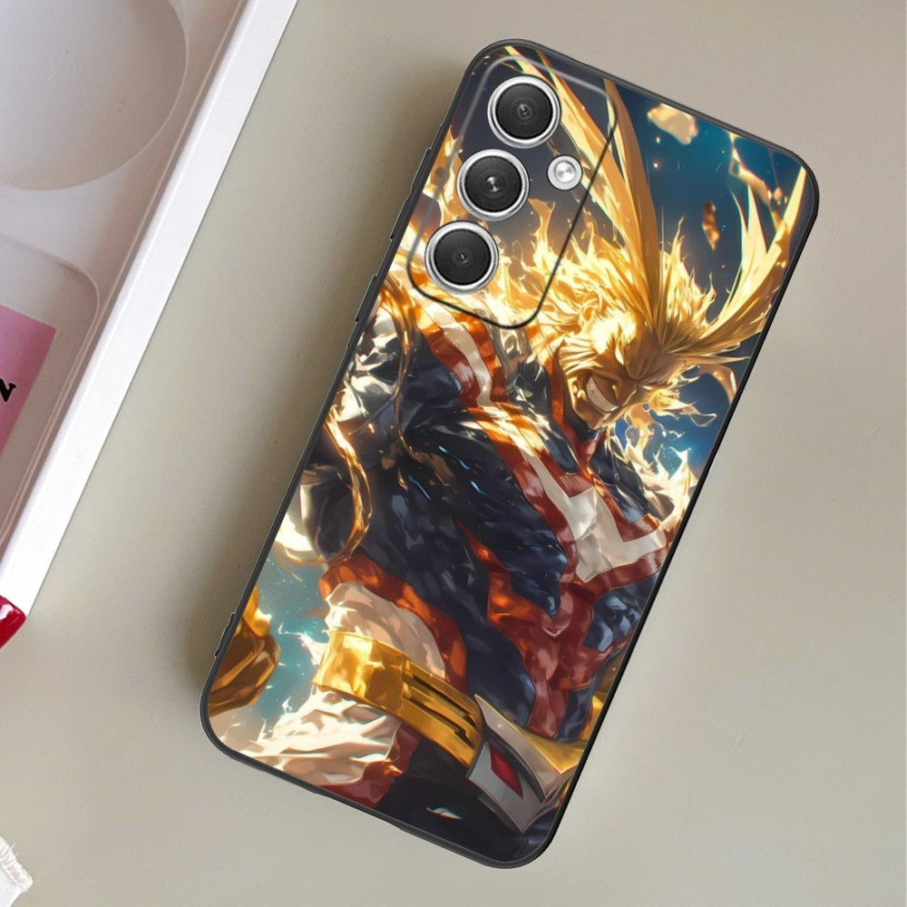 Hero All Might Mobile Cell Phone Case for Samsung Galaxy S24 S23 S22 S21 S20 S10 S9 Plus FE Ultra Lite Black Phone Cover Funda. 