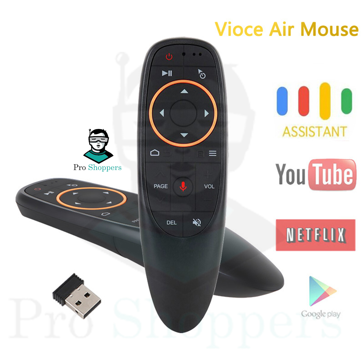 Air Mouse Remote Control  Voice Remote Control  for Smart TV, Laptop, Projector for Wireless Connection via USB Receiver Up to 10m. 