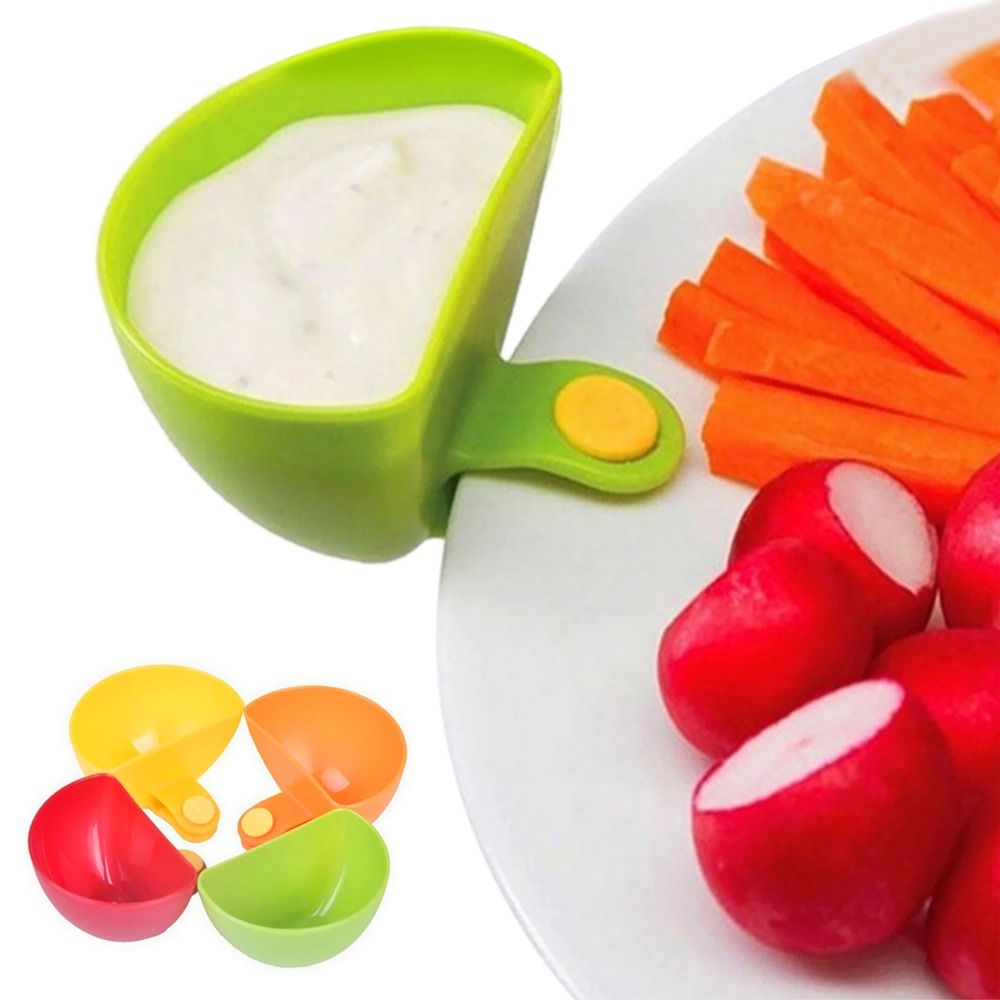 JCZX 4Pcs Creative For Dinner Plate Dip Holders Clip-on Bowl Sauce Holder Sauce Grab Dip Clip Bowls Sauce Dip Container. 