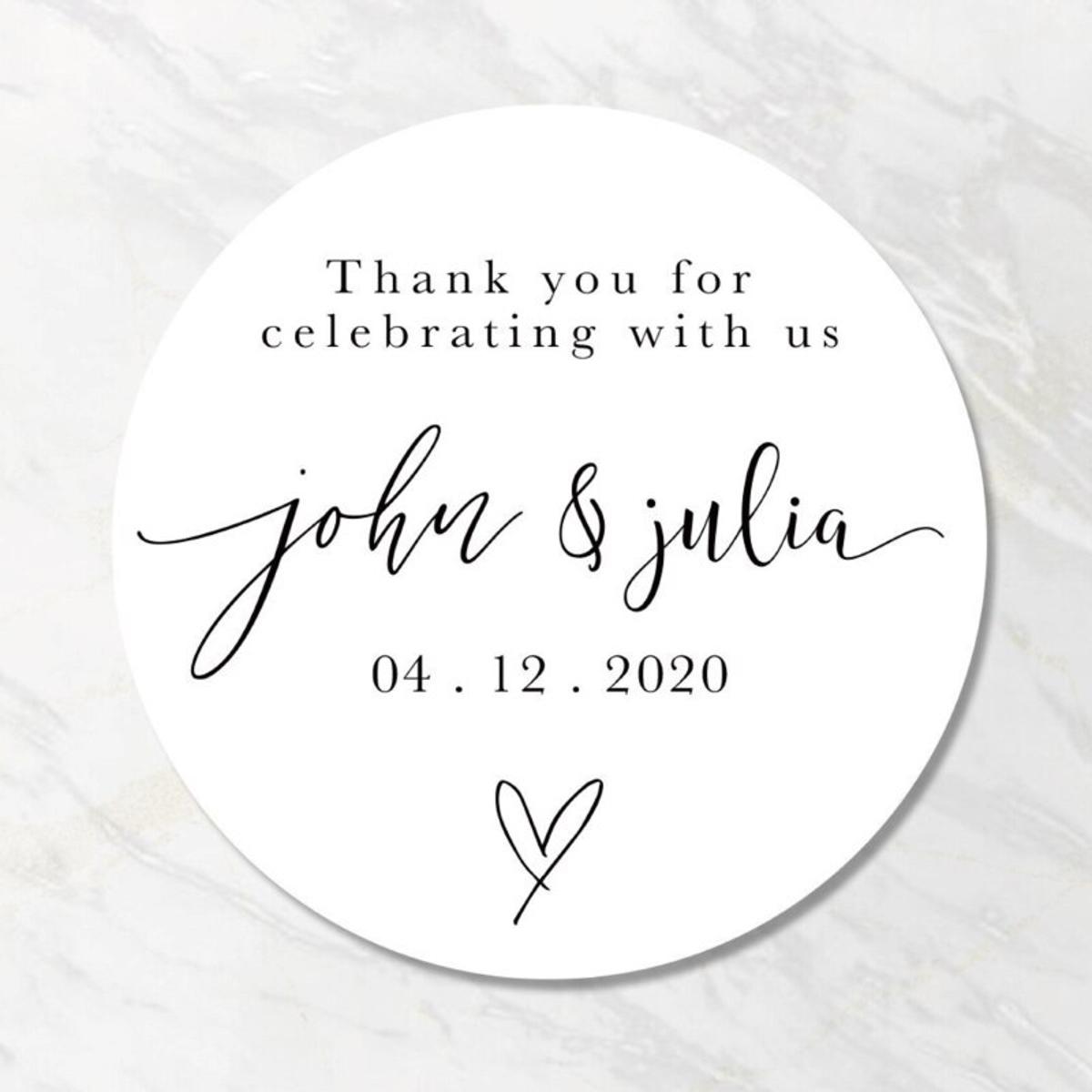 Thank You For Celebrating With Us Wedding Sticker