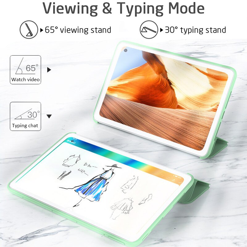 Case For Huawei Matepad 11 T5 T10S 10.1"AGS3-L09/AGS3-W09/ For Huawei Matepad T10 9.7"AGR-L09/AGR-W09 Silicone Soft Smart Cover. 