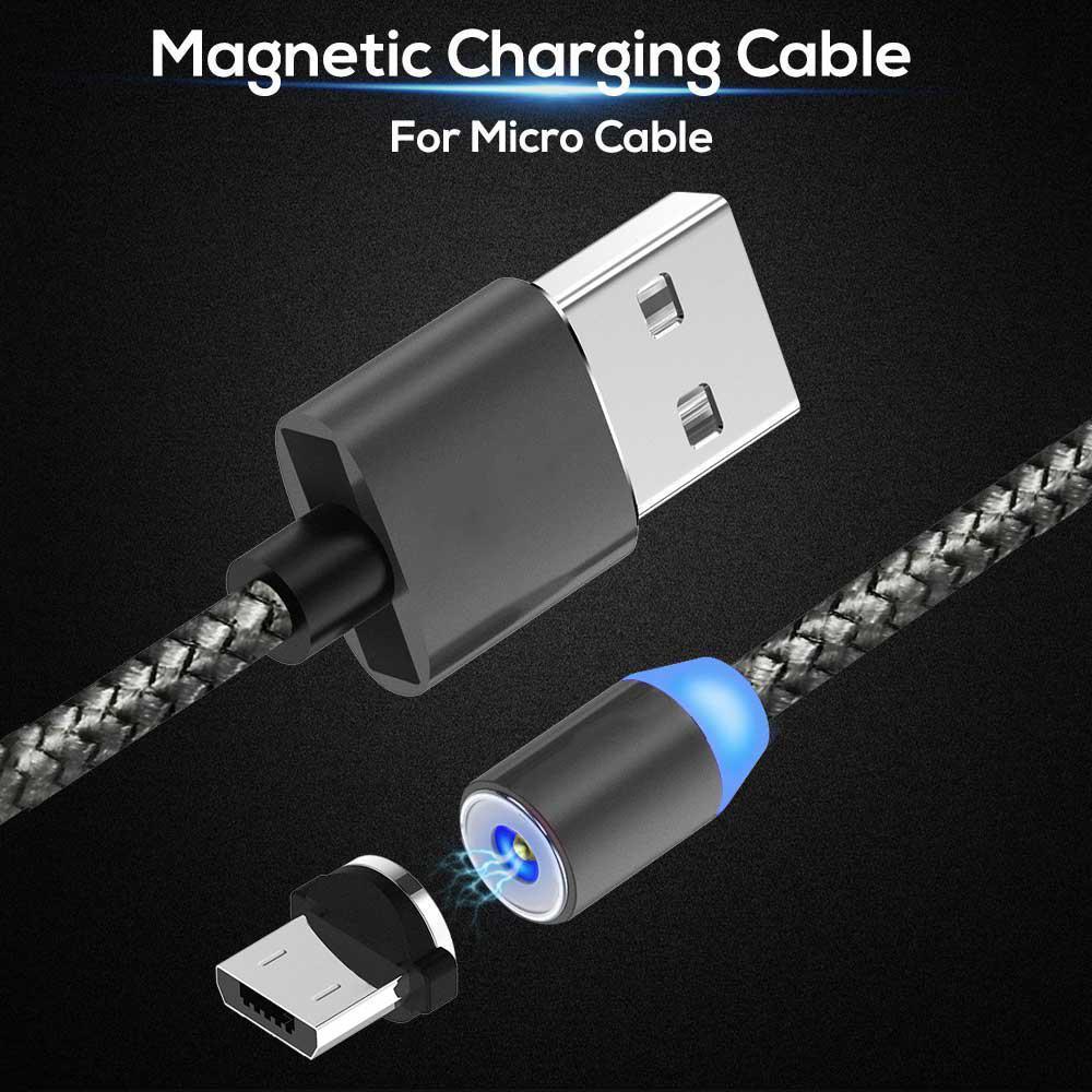 Double Round Head Magnetic Data Cable 3 in 1 Charding Cable For Android iPhone. 