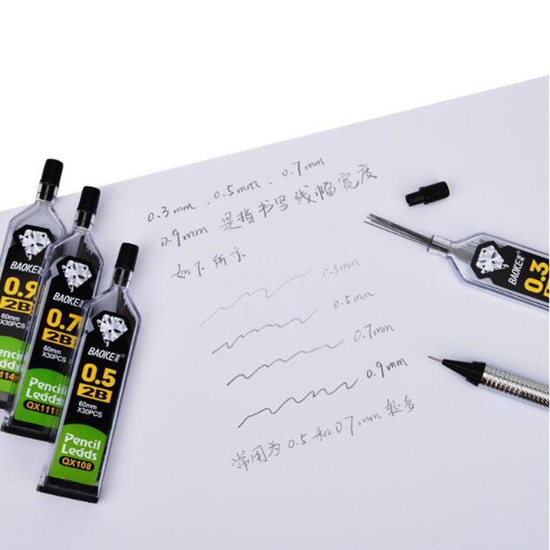 30pcs/Bottle, Automatic Pencil Lead 2B 2H HB Pencil Refill 0.3 Mm/0.5 Mm/0.7mm/0.9 Mm Pencil Refill Student Writing Office Amour zii. 
