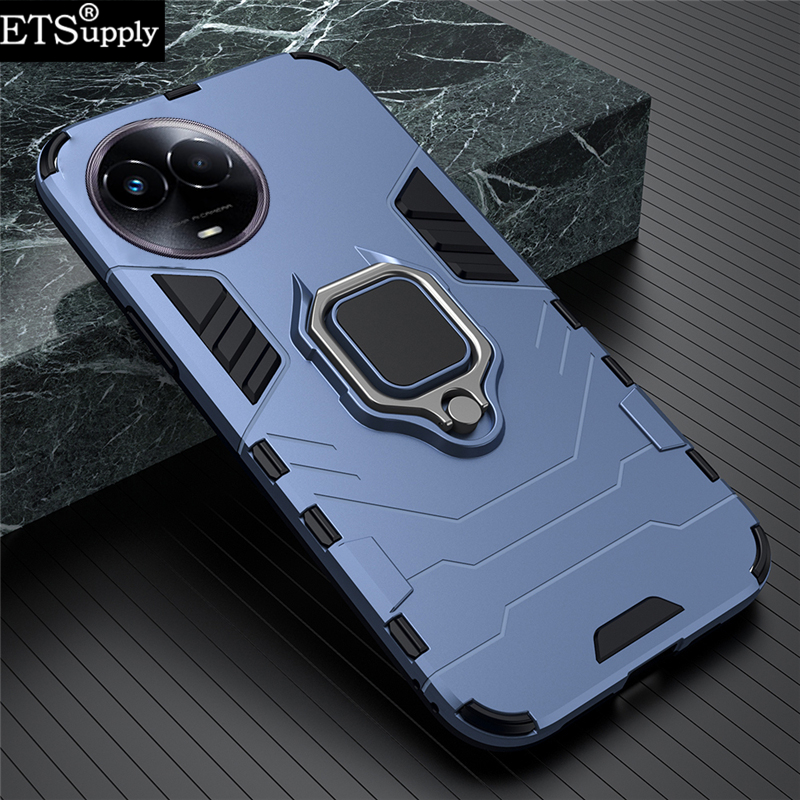 Phone case Realme Narzo 60X Shockproof Armor Stand with Holder Car adsorb Ring Back cover Realme Narzo 60X case