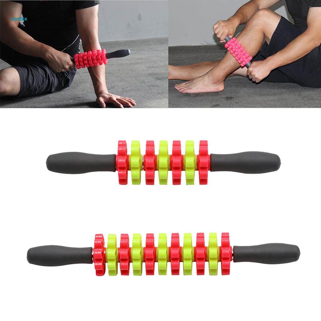 Muscle Roller Leg Massager - Best Massage Roller Stick - Deep Tissue, Trigger Points, Cramps, Quads, Calf & Hamstring Tightness, Myofascial Release - 35cm. 