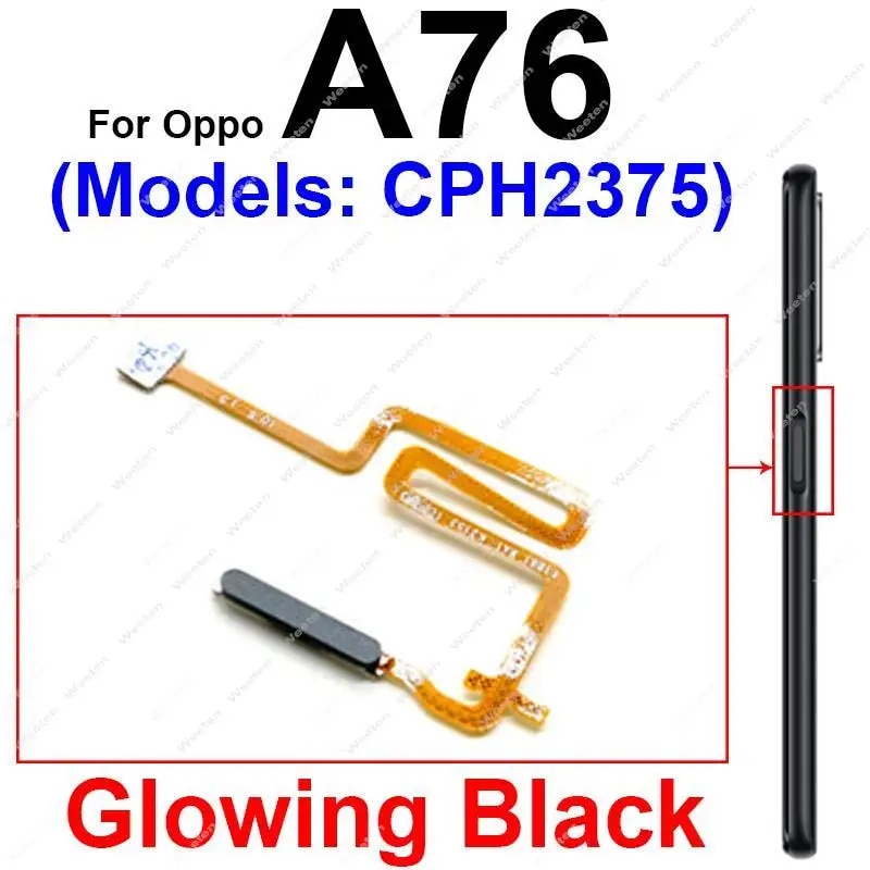 Fingerprint Sensor Flex Cable For OPPO A72 A74 A76 A77 A77S 4G 5G Touch Power Button Finger Print Sensor Flex Ribbon Parts. 