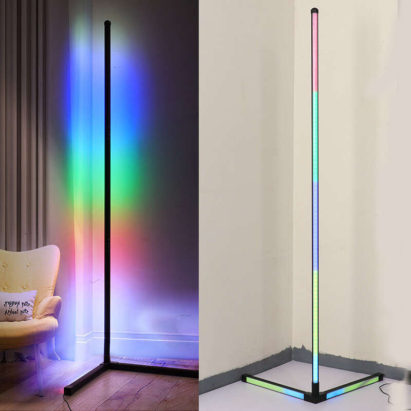 RGB corner floor fantasy LED atmosphere right angle line dimming decorative light, three color small night light. 
