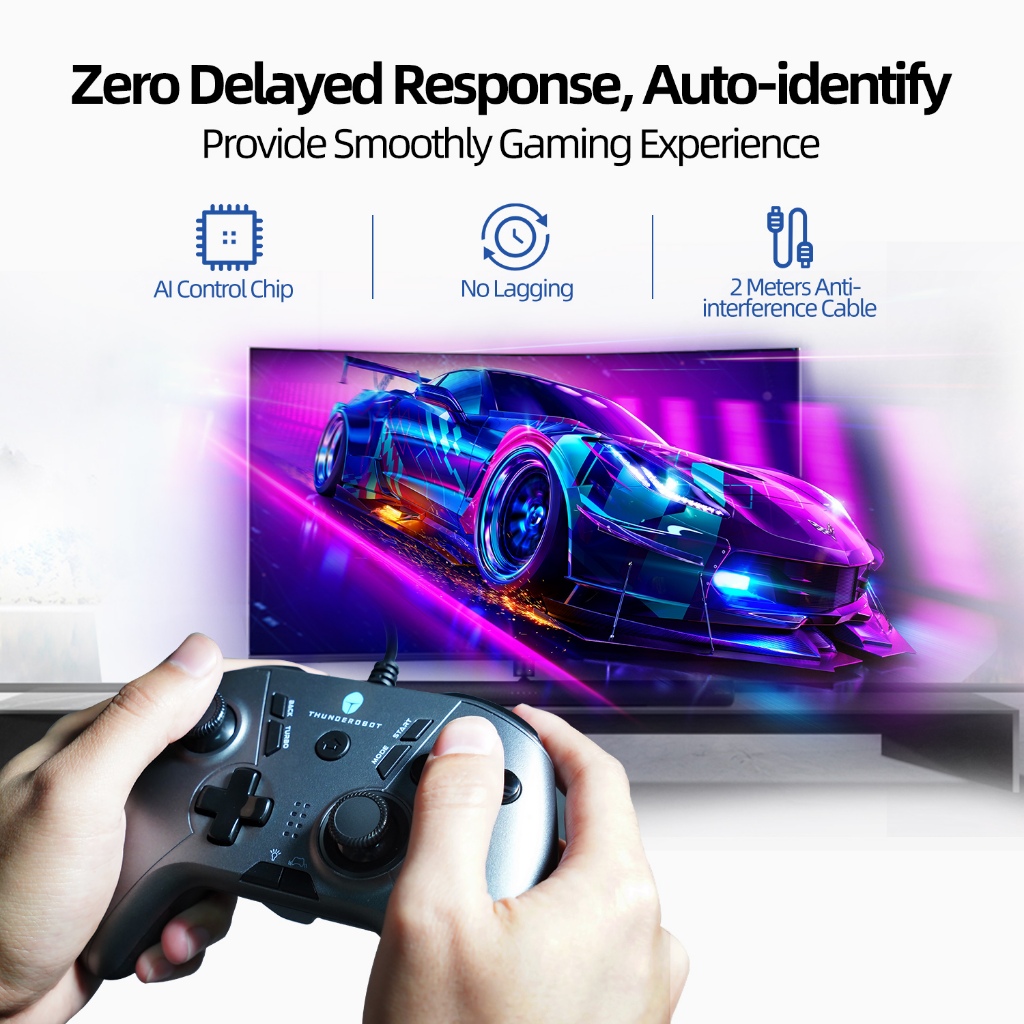 Thunderobot G30 Wired Gamepad Multi-Platform Computer TV Steam Gaming Controller. 